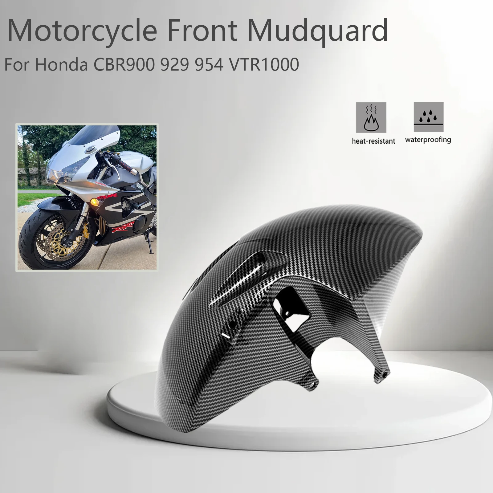 For Honda CBR900RR CBR929RR CBR954RR Cbr900rr 929 959 Vtr1000 Motorcycle Carbon Front Fender Splash Mudguard Accessories