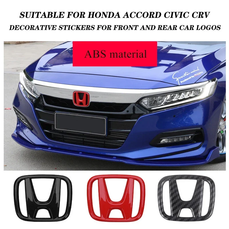 ABS Car Logo Front Grille Trunk Steering Wheel Decoration Accessories Red Black For Honda Civic Accord CRV car logo design