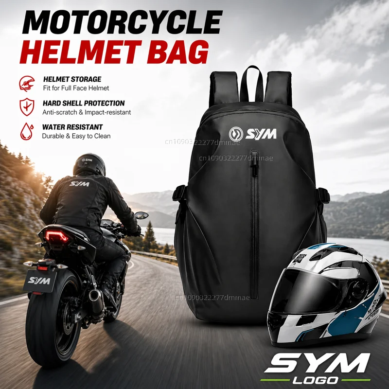 Knight Backpack Motorcycle Helmet Bag Travel Equipment Waterproof Large Capacity For SYM JP150 GR125 fiddle 3 FNX150 maxsym
