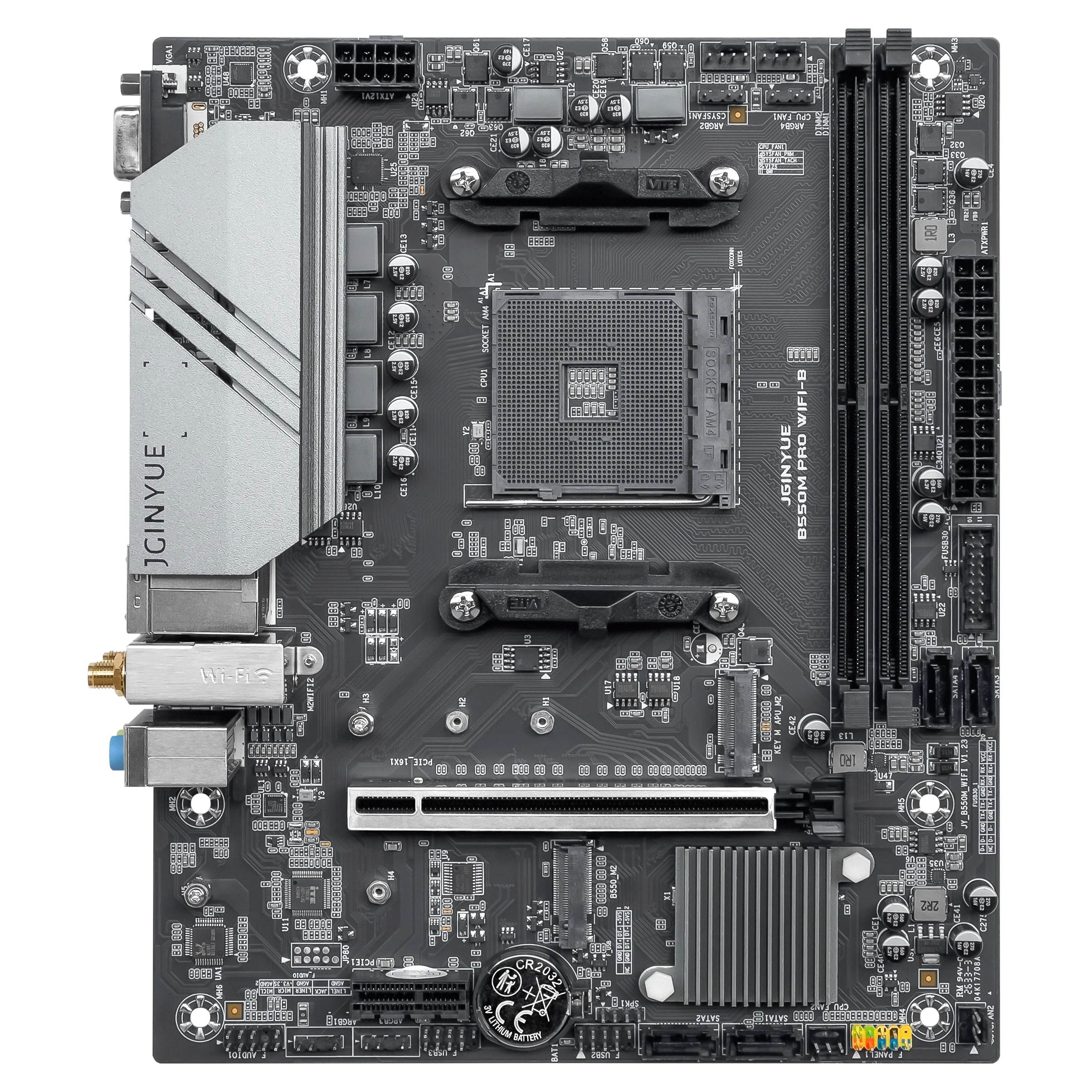 JGINYUE B550M PRO WIFI-B AM4 Motherboard Ryzen 4000 5000 DDR4 64GB XMP 4000MHz PCIe 4.0 2x M.2 NVMe WiFi 5 1*DP VGA HDMI
