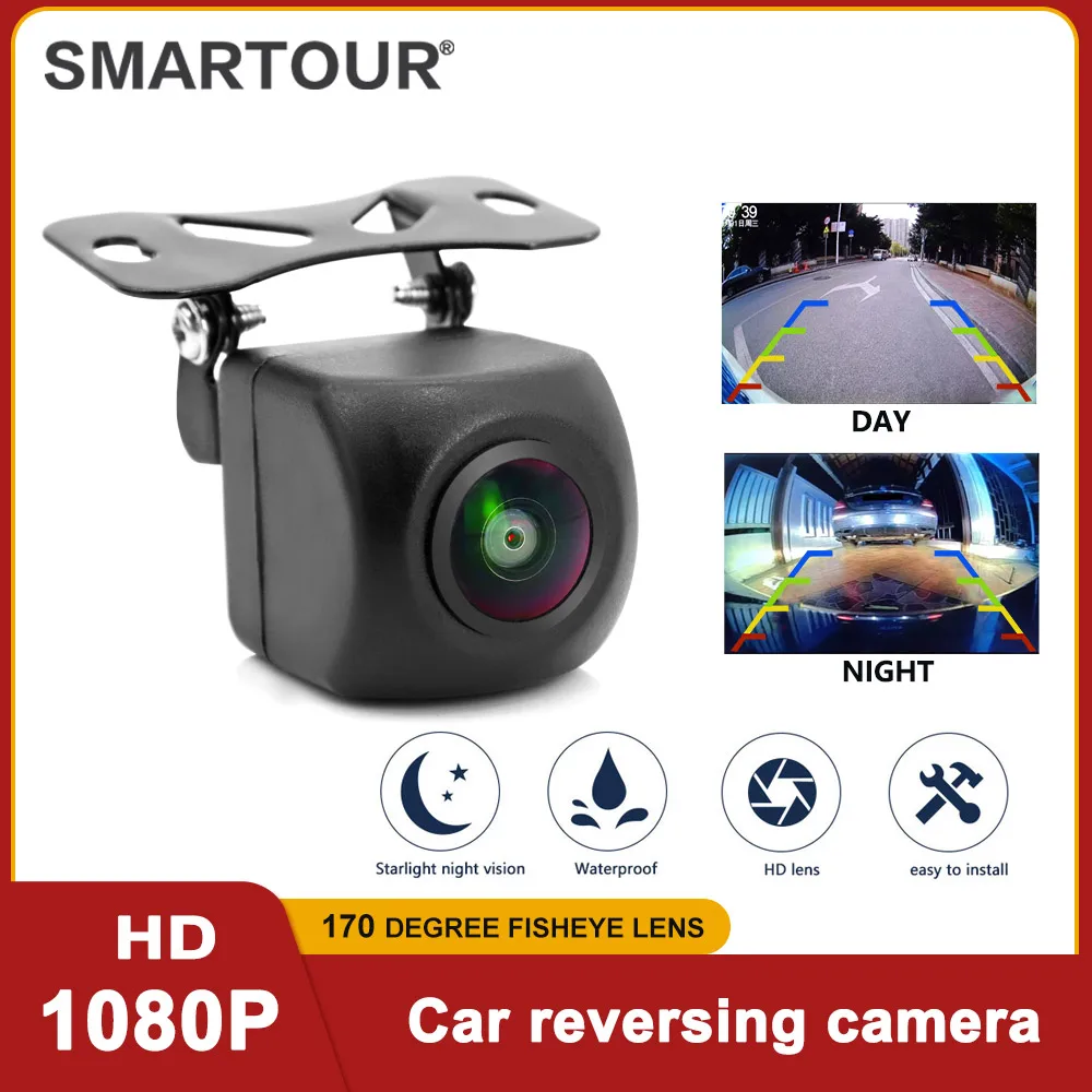 

Smartour 1080P HD Car Rear View Camera 170 Degree Lens Night Vision Vehicle Reverse Camera CVBS CCD Parking Assistance Camera