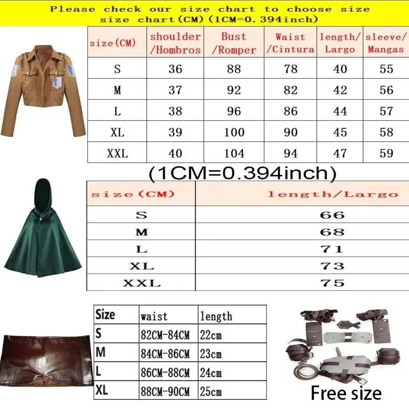 ❤❤2025 Anime Levi Mikasa Ackerman Eren Jaeger Outfits Hange Zoe Cosplay Costume AOT Full New ★☆