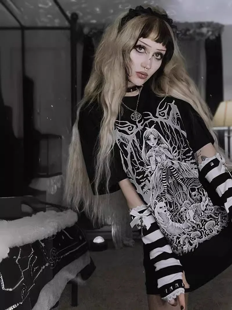 

Футболка с принтом черепа, женский топ больших размеров, круглый, Ne ort Sve, модная уличная одежда, летняя коллекция