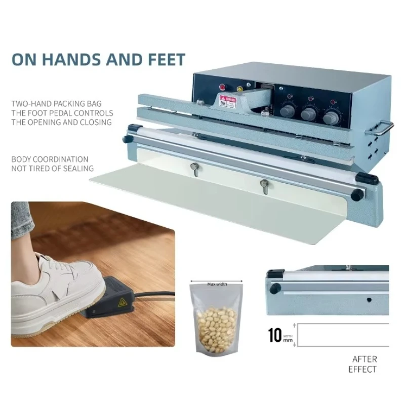 

Long Last Desk Type Both Automatic and Hand Foot Use Bag Sealer Sealing Machine for Packaging 45cm 450mm 18 Inch Various Bags