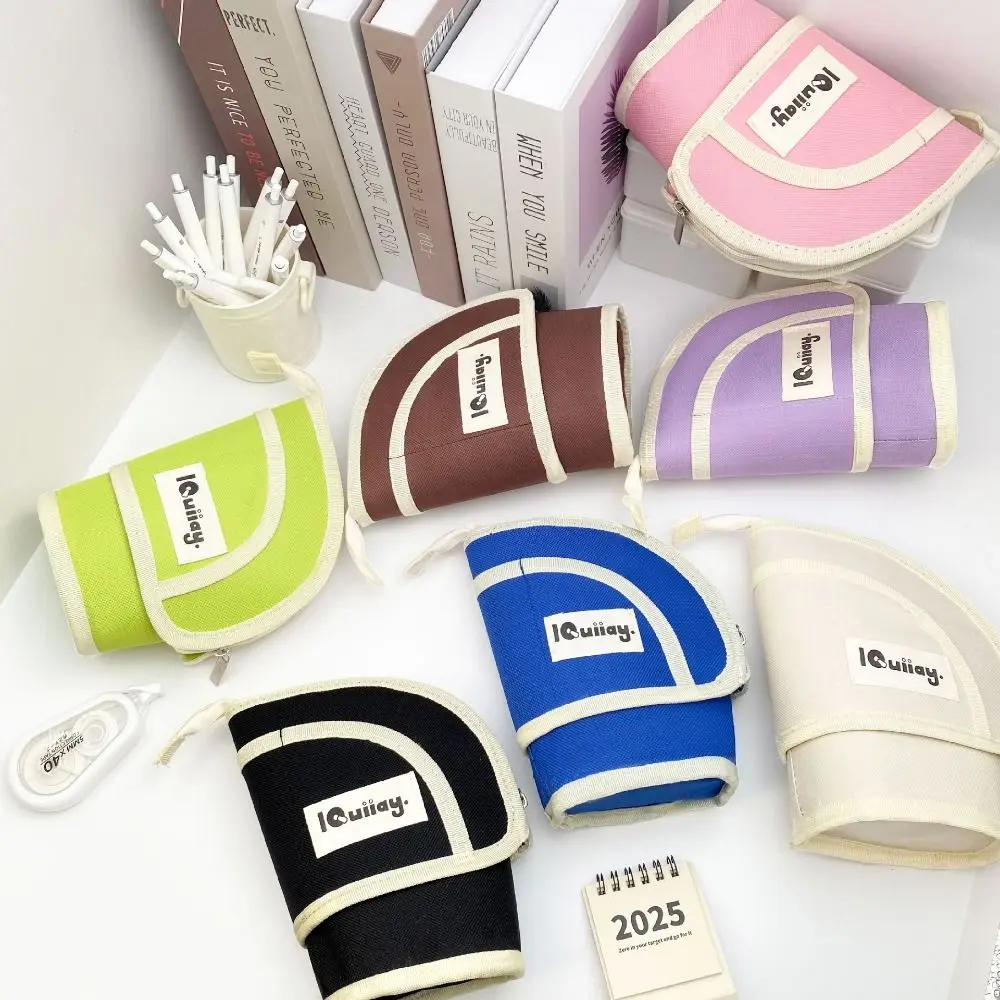 Vertical Plush Stationery Bag Jewelry Storage Large Capacity Large Pen Bag Candy Color Portable Pencil Case Girls/Boys