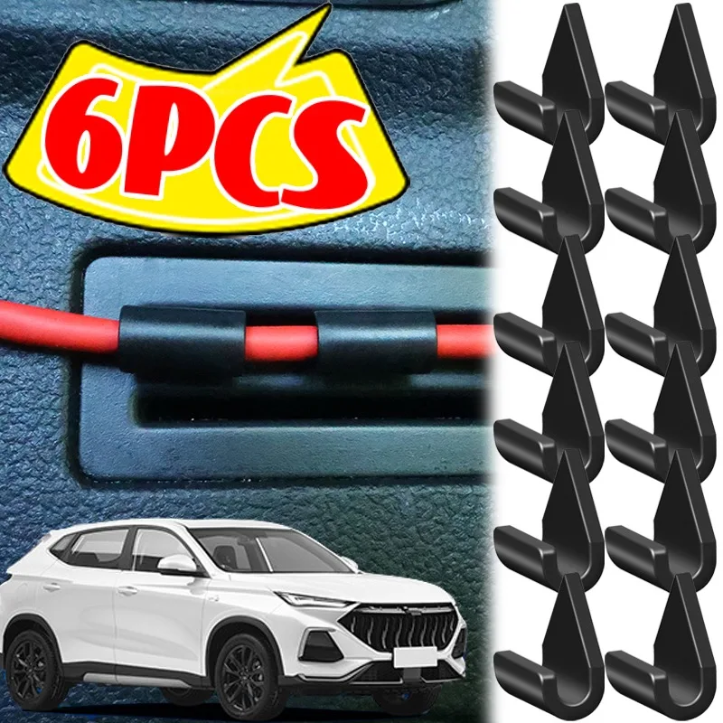 

6Pcs Self-Adhesive Car Wire Clip Holder Universal USB Cable Tidy Organizer for Dashboard Phone Charger Auto Interior Accessories