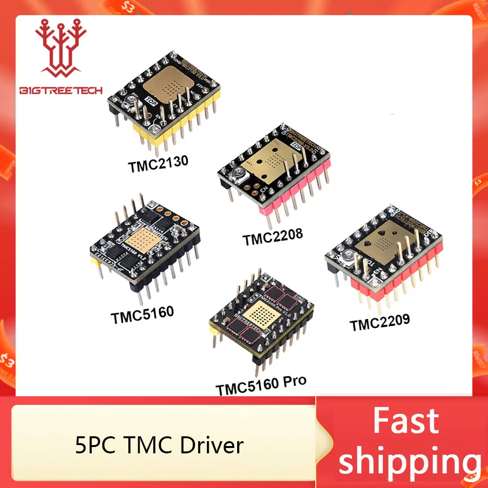 5 sztuk BIGTREETECH TMC2209 TMC5160 TMC2208 TMC2130 sterownik silnika krokowego części drukarki 3D dla BTT Manta M8P SKR V1.4 Octopus V1.1