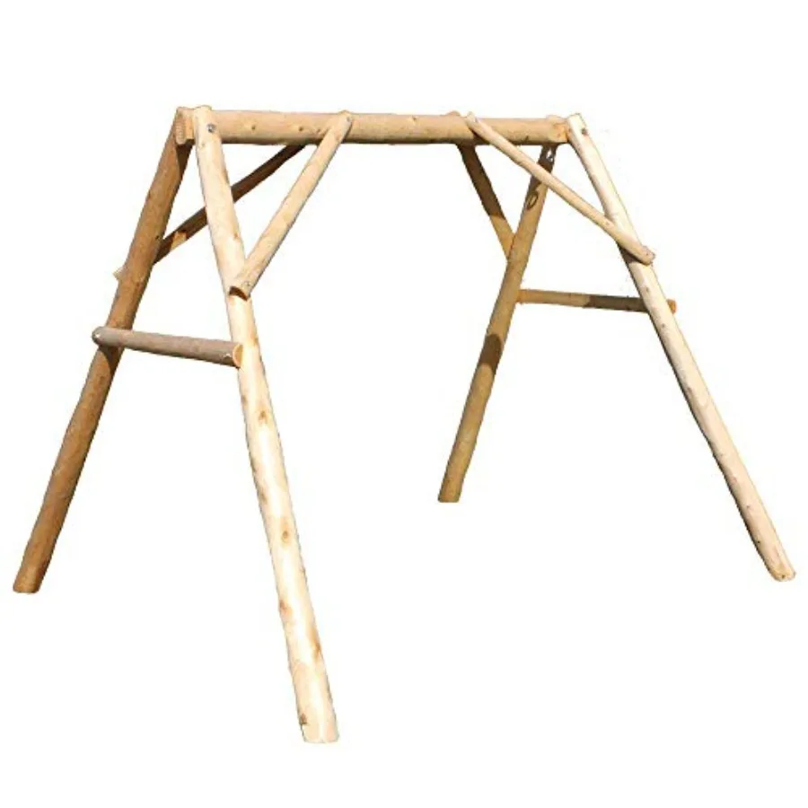 A-Frame Porch Swing, 4' for outdoor use, powder-coated steel frame, charcoal gray, weather-resistant and heavy-duty
