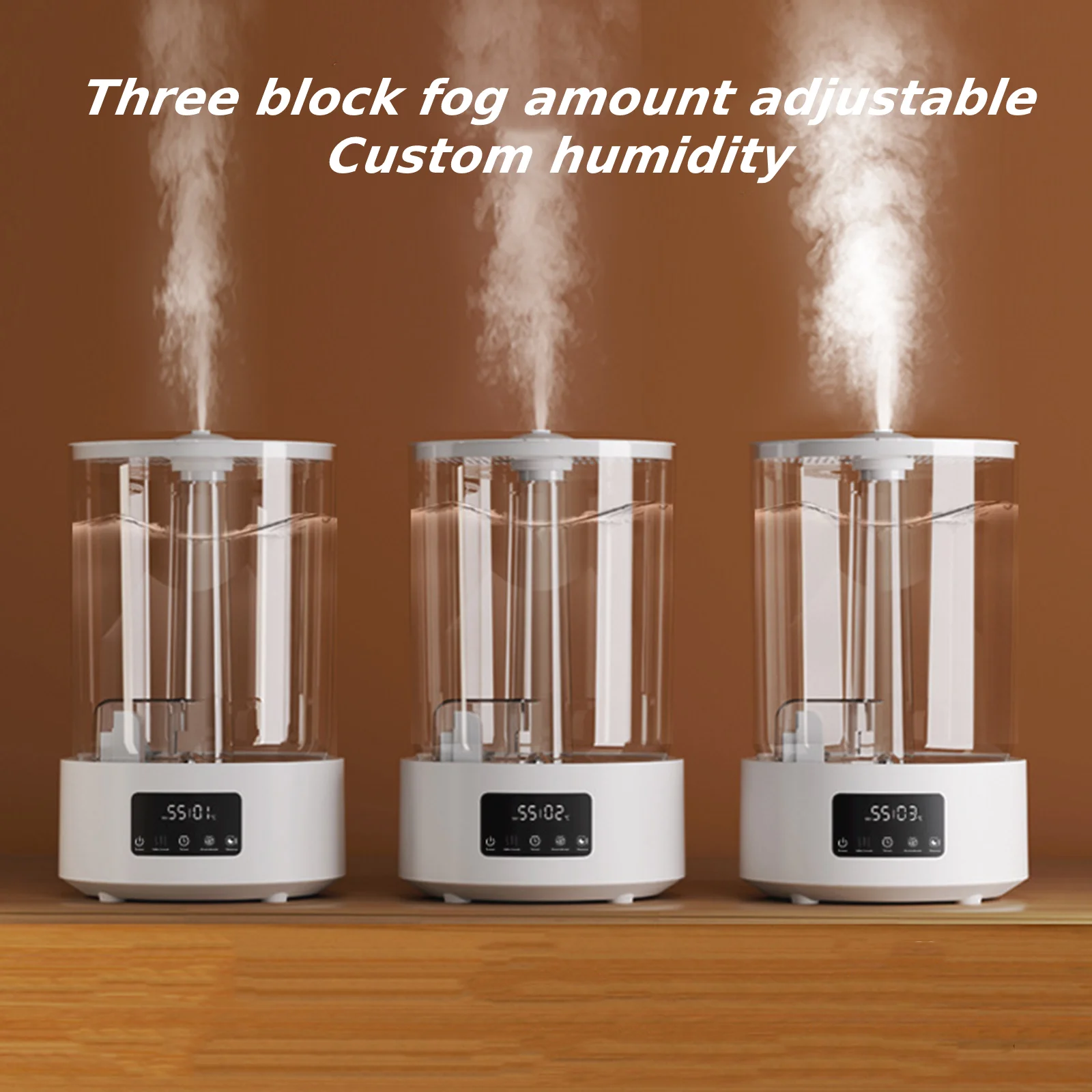 Pelembap udara kabut dingin, Meja Yoga kapasitas besar 5L dapat diatur dengan lampu malam, pelembap udara kecil untuk kamar anak-anak