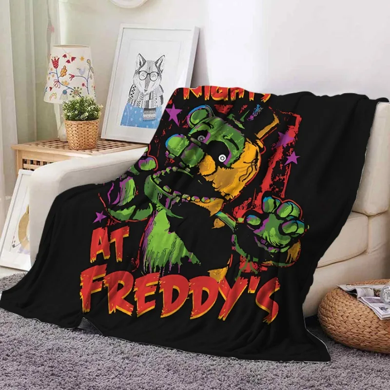 

Five Nights At Freddys Flannel Blankets Anime FNAF Soft Quilt Thicken Nap Blanket Cartoon Carpet Bedroom Room Winter Rugs Gift
