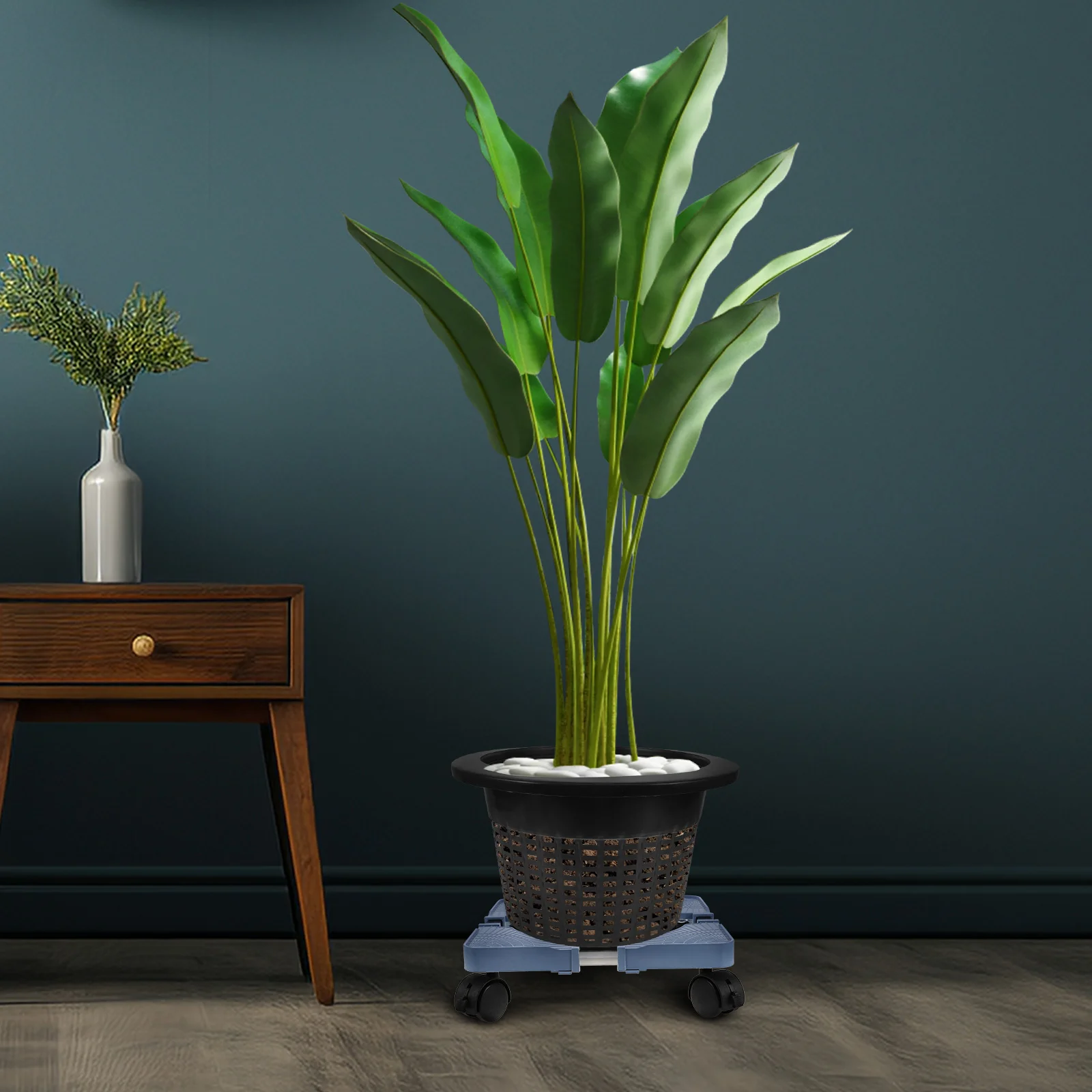 

1pcs Flower Pot Stand Multifunctional Pp Heavy Duty Mobile Roller Base For Refrigerator Washing Machine Appliance Dolly Garden