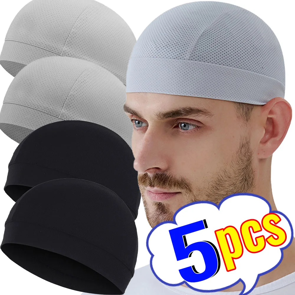 

5/2/1pc Summer Cooling Skull Caps Helmet Liner Anti-UV Anti-Sweat Wicking Cycling Running Motorcycle Riding Under Hard Hat Liner