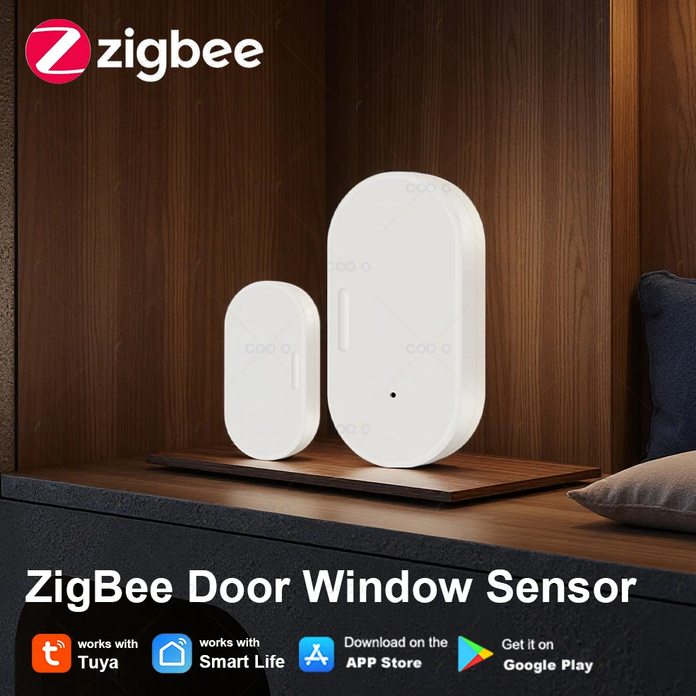 

Tuya ZigBee Smart Window Door Gate Sensor Detector Home Security Alarm SmartLife Tuya App Monitoring work with Alexa Google Home