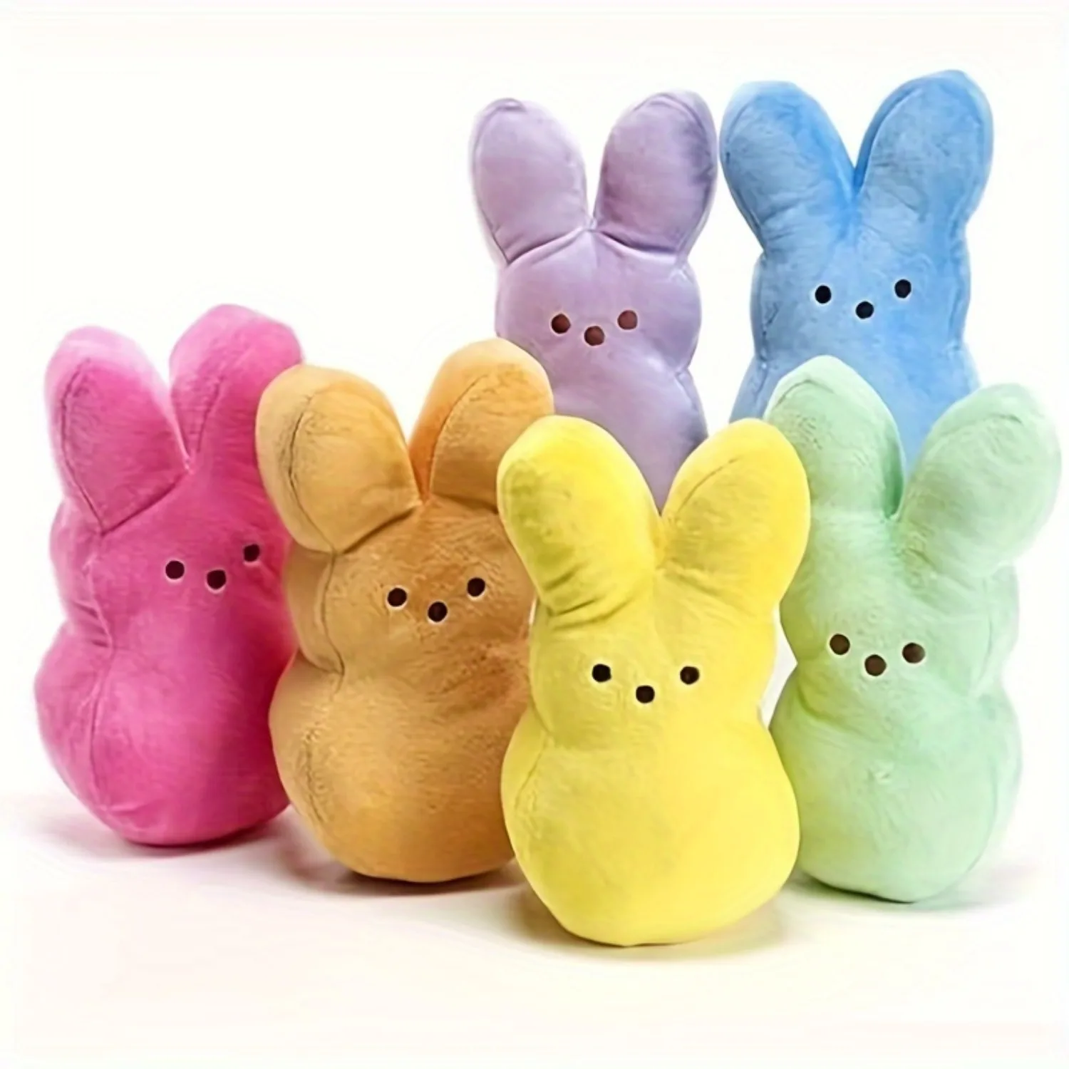 

PrimeSelect Colorful 6-inch plush rabbit - Soft-filled animal decoration with a smiling face. Very suitable as a gift 6pcs