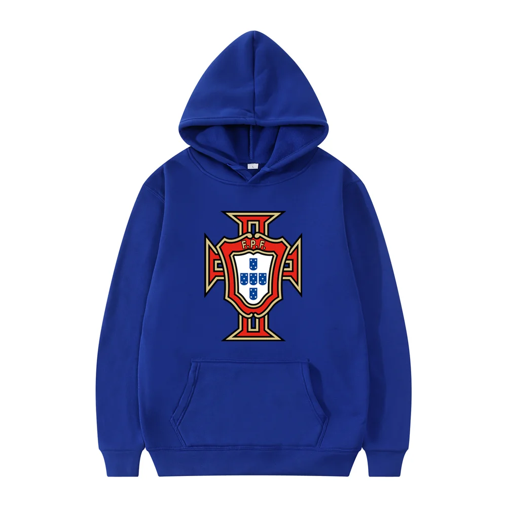 البرتغال البلوز الرجال النساء هوديس أزياء البرتغال الوطنية لاعب كرة القدم البلوز الشارع الشهير هودي