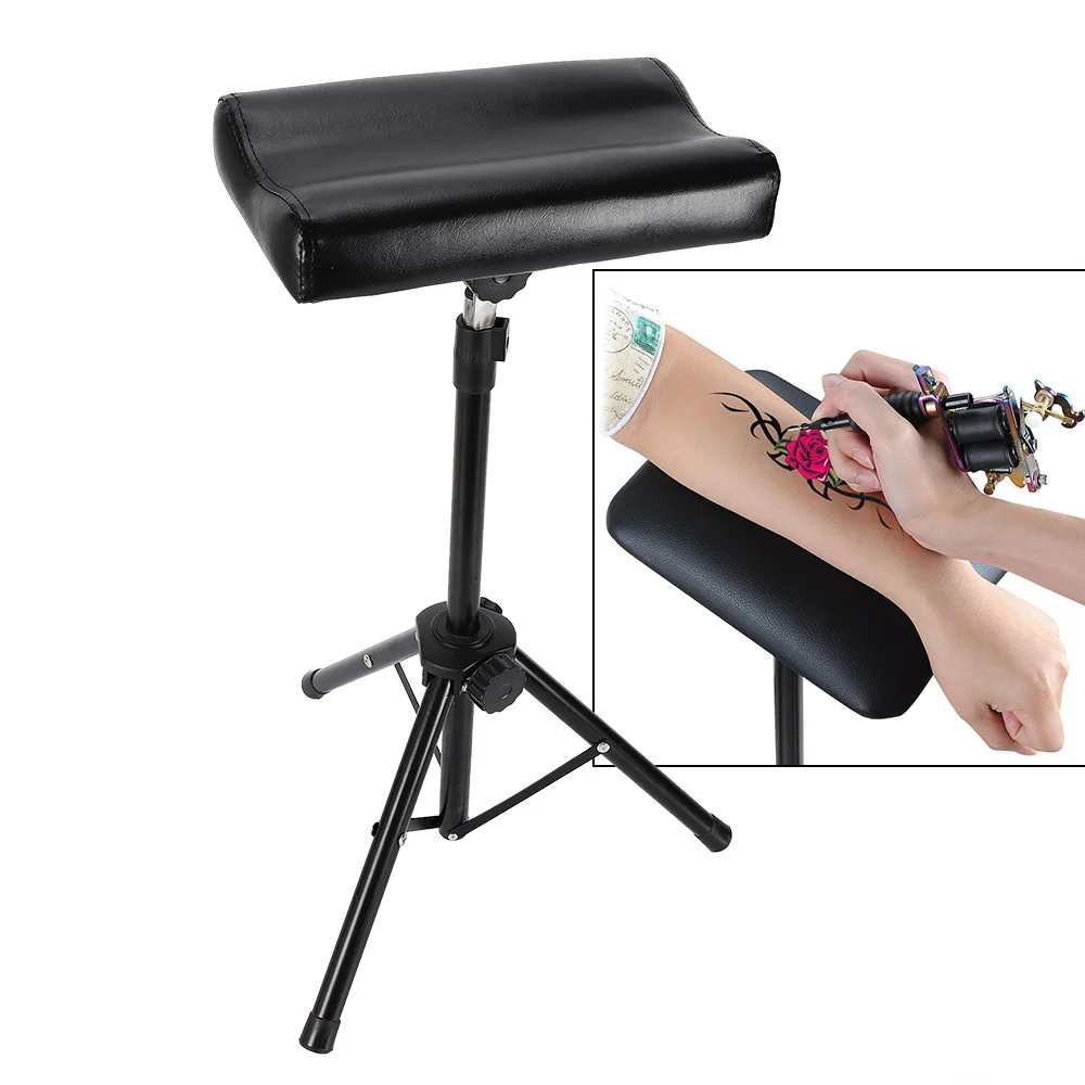 

360° Rotating Adjustable Tattoo Armrest Stand 330lbs Heavy Duty Bracket with U-Shaped PU Cushion for Tattoo, Nail Salon&Spa Use