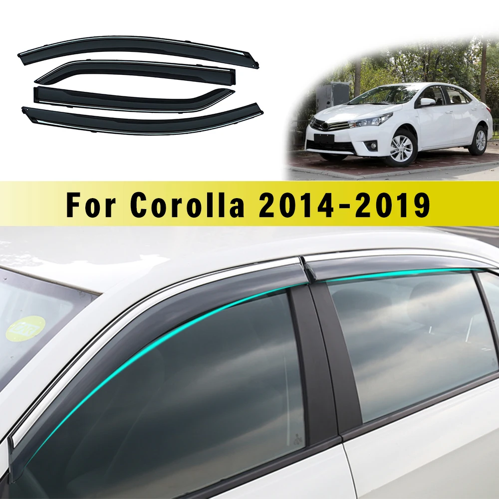 For Toyota Corolla E170 2014 2015 2016 2017 2018 2019 Car Styling Window Sun Rain Visor Deflector Guard Awnings Auto Accessories