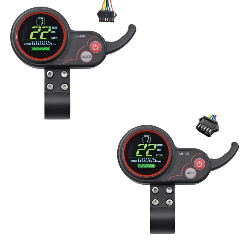 

LH100 LCD Display Dashboard 24V-60V Throttle Meter Fit For Kugoo Electric Scooter/Ebike Speedometer (SM Plug 6PIN)