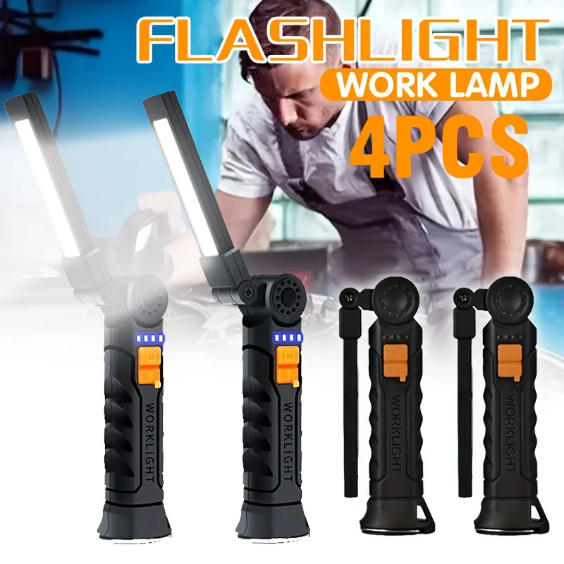 المحمولة COB مصباح ليد جيب USB قابلة للشحن ضوء العمل الفانوس المغناطيسي مصباح معلق مع المدمج في بطارية التخييم الشعلة #1