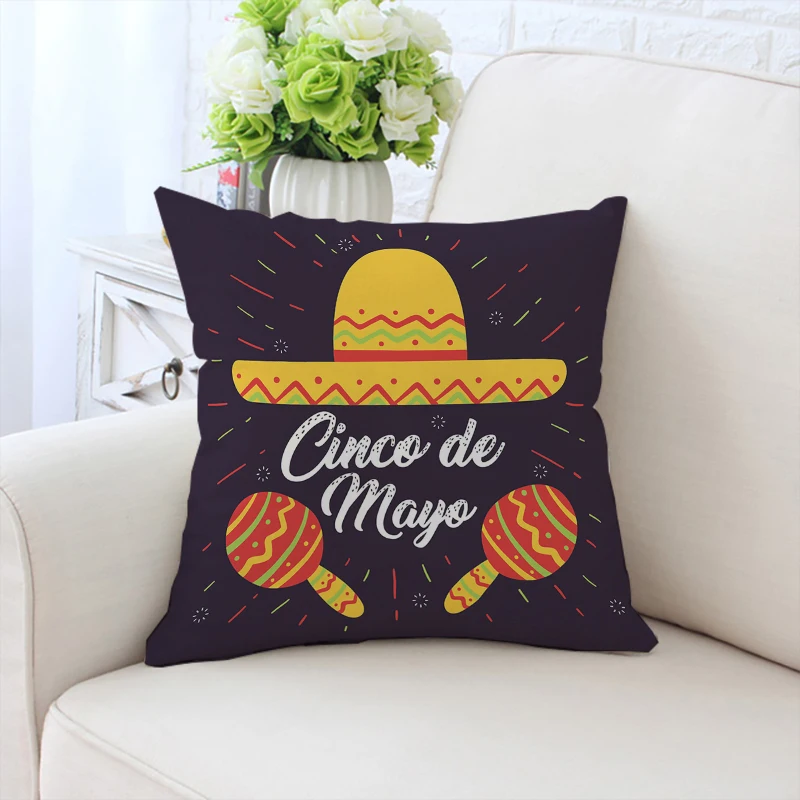 

Sofa Cushions Home Decor Cinco De Mayo Pillow Covers Decorative Cushion Cover 45*45 Pillowcases for Pillows 45x45 Car Decoration