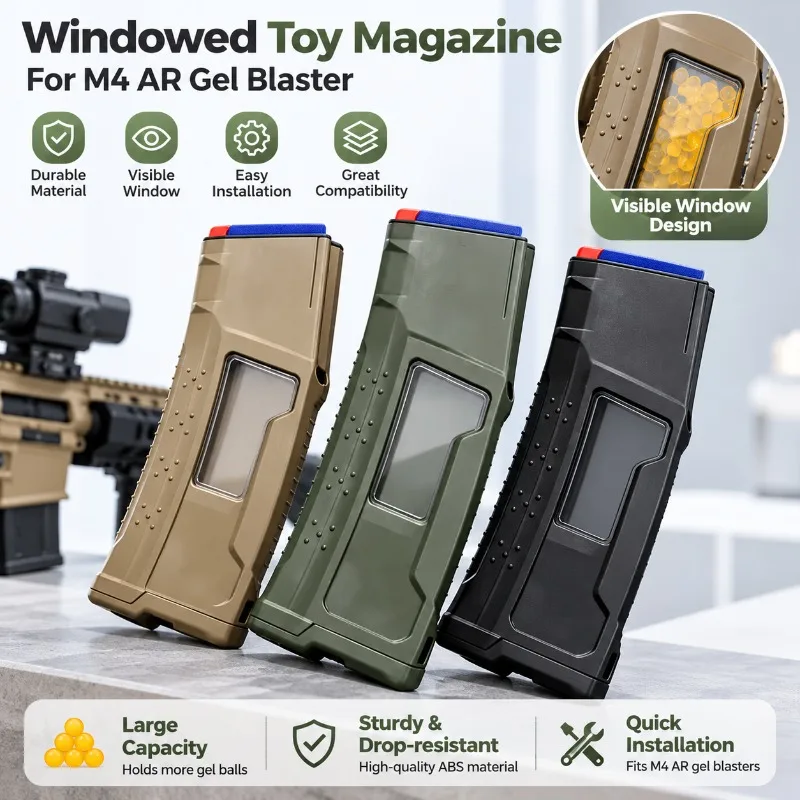 Nylon Windowed Model Feed Clip, Visible Window Design, Hobby Model Upgrade Parts, Black & OD Green