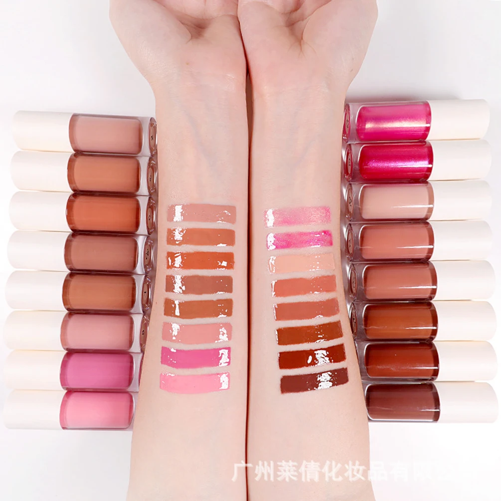 

16-color Private Label 5g Lip Gloss Custom Logo Shimmer Plumper Lipgloss Mirror Water Moisture Long-lasting Natural Lips Makeup
