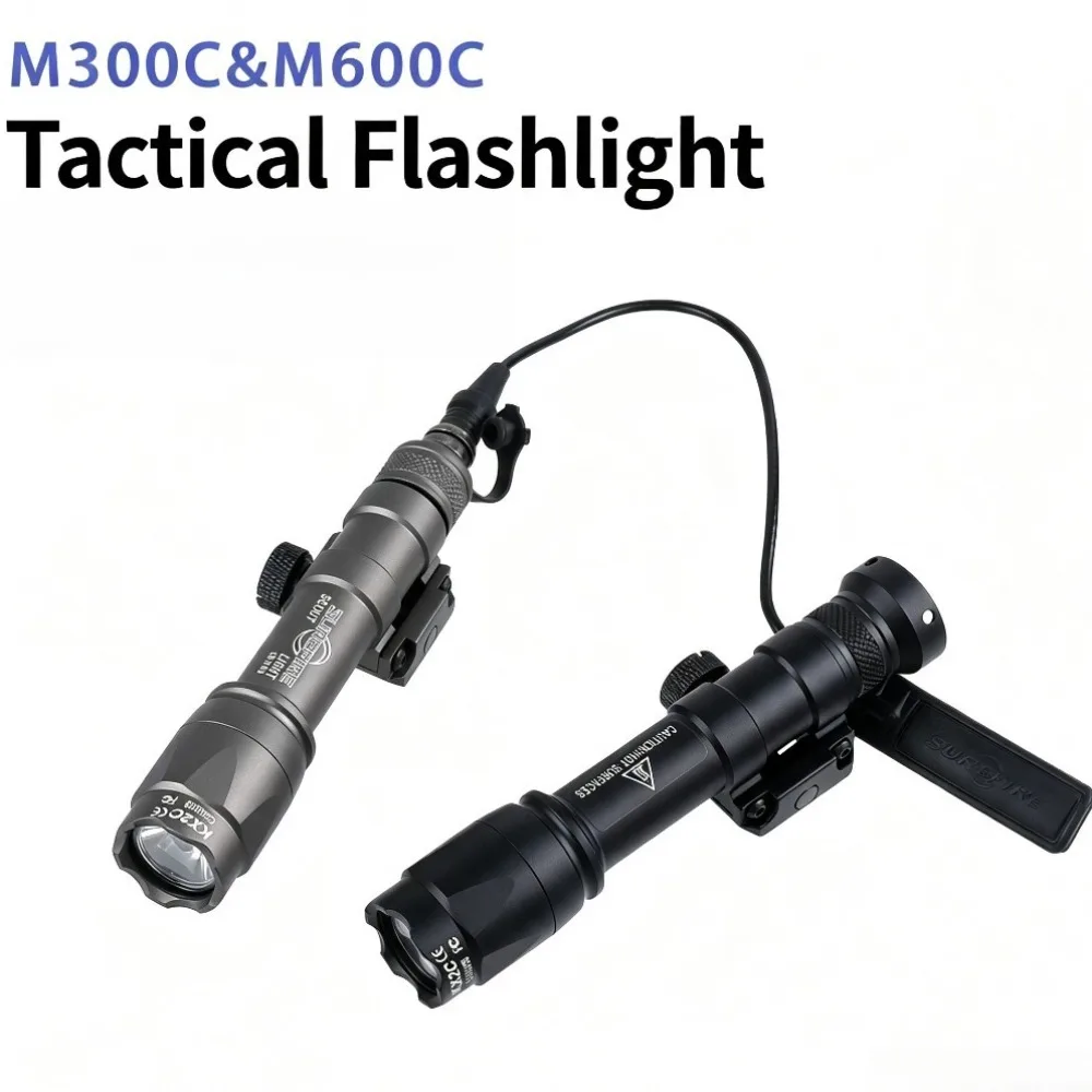 M300C M600C Metal Tactical Flashlight Super Bright LED Lamp Fit 20mm Rail Tail Control Constant Lighting Outdoor Torch