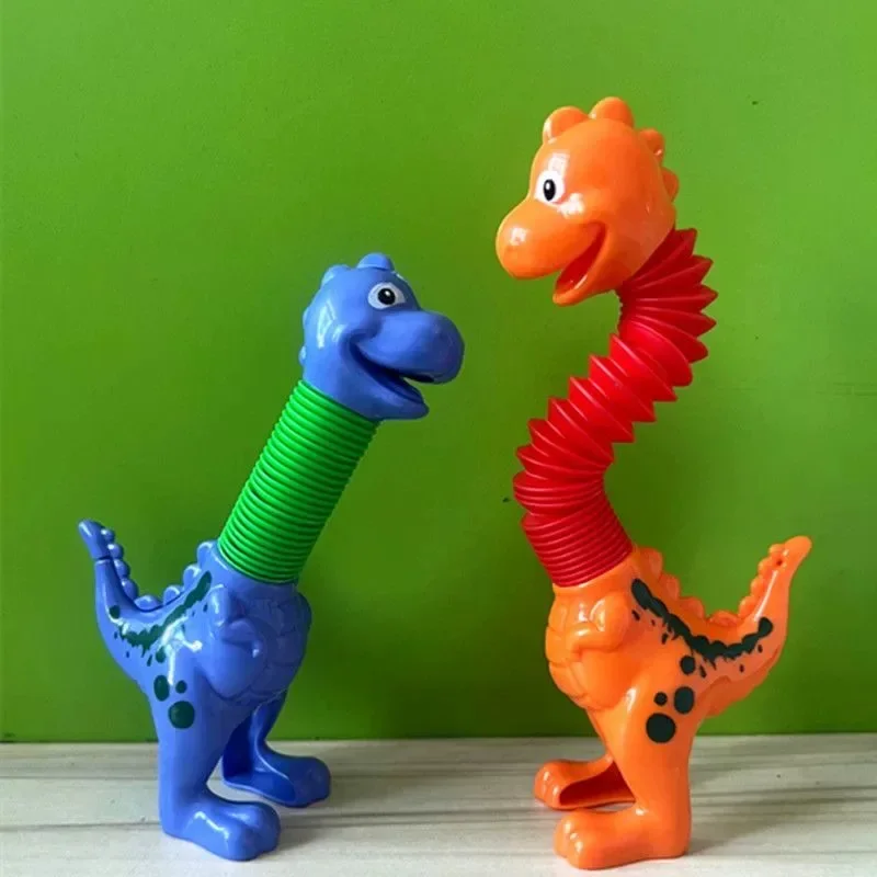 1/5pcs Children's Ugly Dinosaur Pop Toys Cute Animal Tube Games Sensory Stress Relief Squeeze Playing Early Decompression Gift