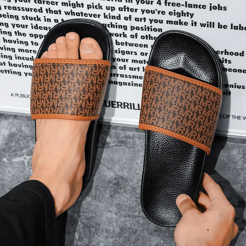 Summer Men Slippers Luxury Slides Street Outdoor Clogs Quick Dry Beach Sandals Flip Flops Comfortable Home Shoes Male Loafers 45