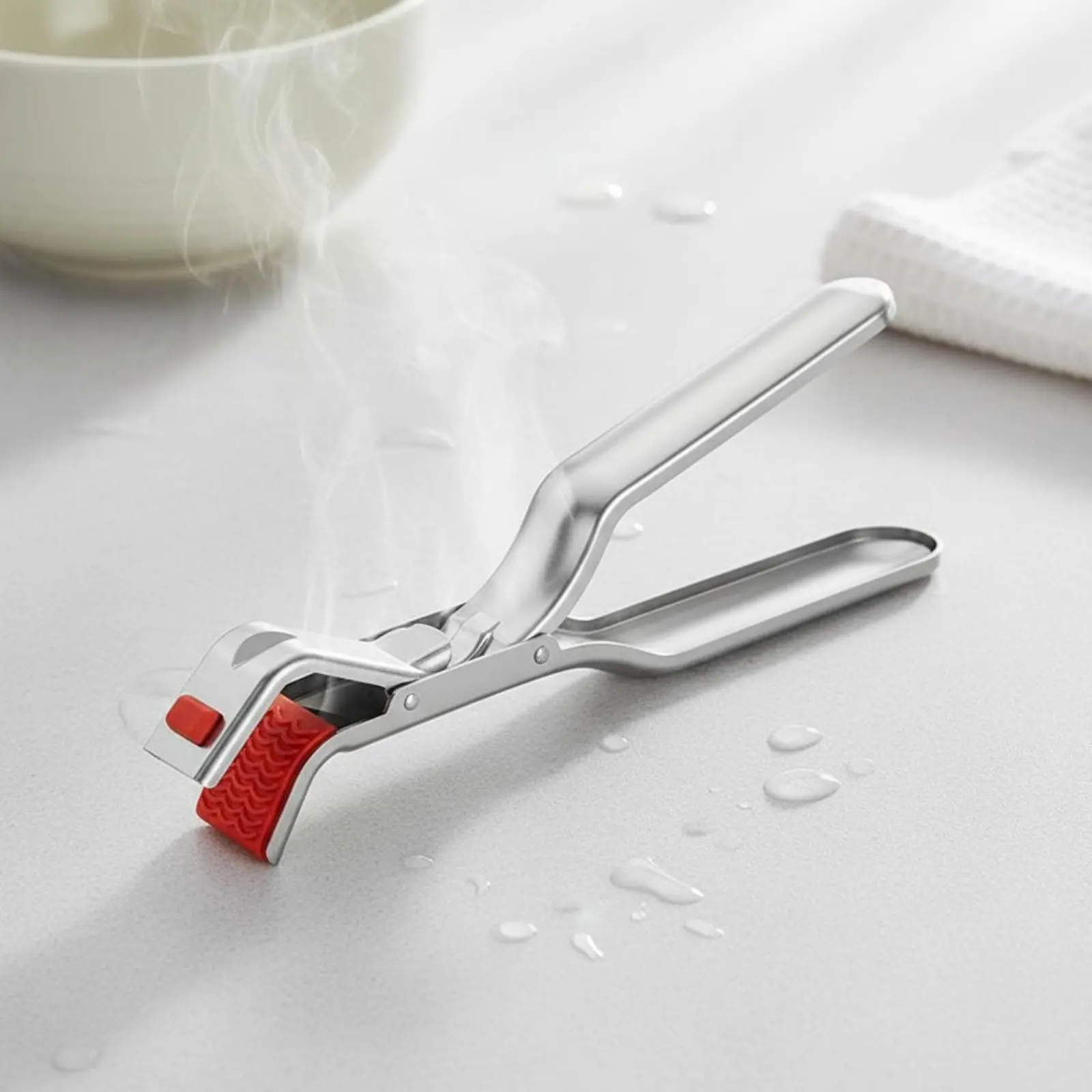 

2 Pieces Stainless Steel Bowl Lifter Anti-Scalding Bowl Gripper Plate Gripper Non-Slip Kitchen Tool Easy to Use for Dining Table