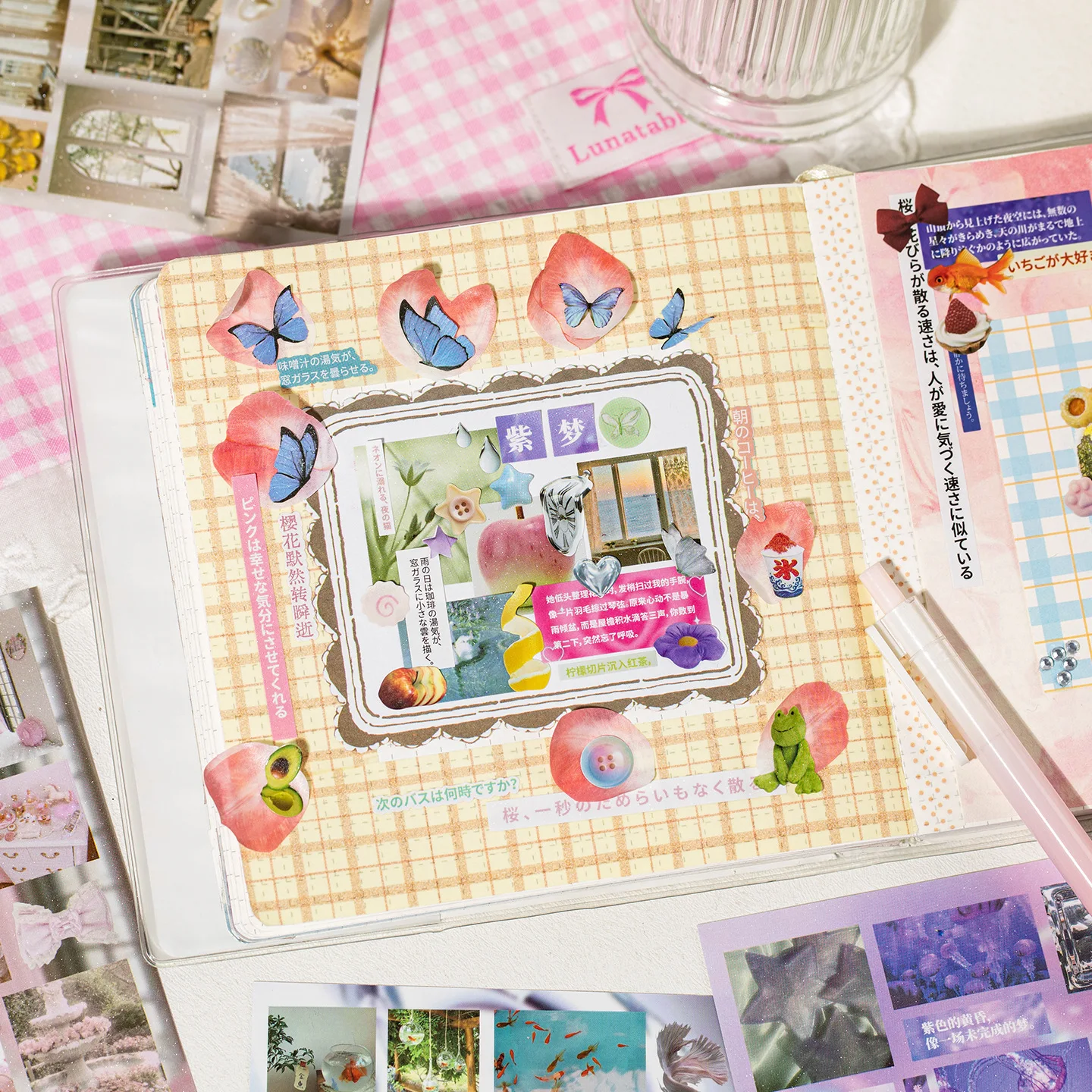 Cute Ancient Style Cut Film Sticker Book Memory Crease Creative Student Hand Account DIY Collage Decoration Sticker Book