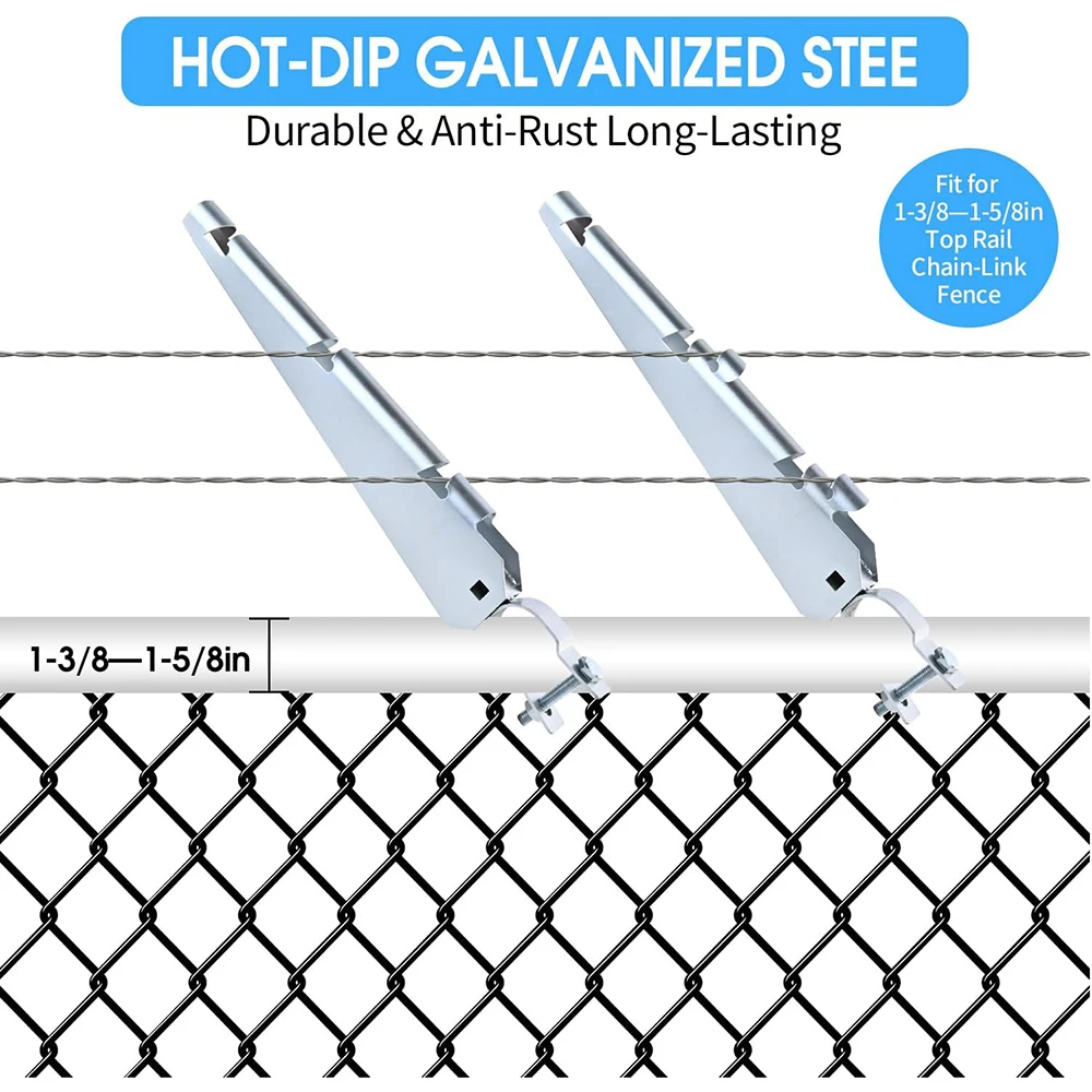 1Pcs Barb Wire Arm Extension Arm Barb Wire for 4.45cm Hot Dipped Galvanized Steel FenceAll Bolts Including Top Rail Mesh Buckle