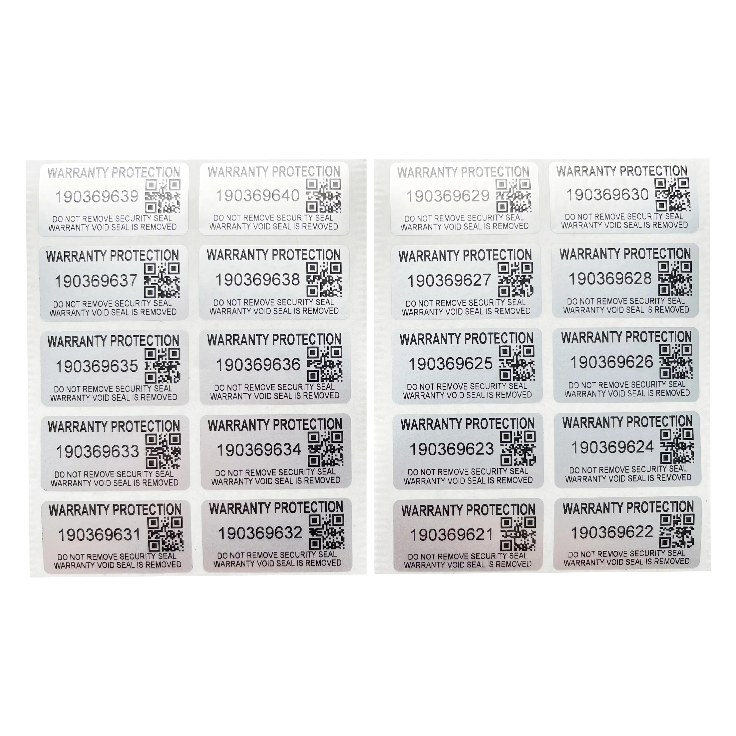 Imagem -04 - Adesivo de Garantia Inviolável Selo de Segurança Código qr Número de Série Proteção 30x15 mm 100 Pcs