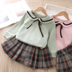 Toddler Girl Clothes Set Long Sleeve Sweater and Skirt Two Pcs Clothing Suit for Kids Baby Sweet Sets Basic Clothes