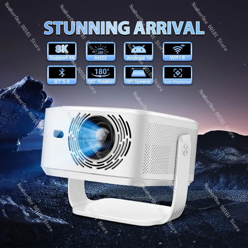 2026 New 8K Short Throw Projector, Ultra HD Portable Home Theater Smart Projector, Android 14
