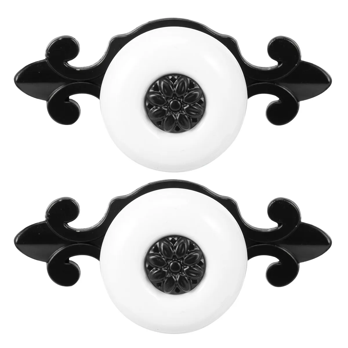 2Pcs Elegant Ceramic Drawer Knobs Zinc Alloy Cabinet Pull Bar Graceful Texture Furniture Handle for Home Office Ktv Wardrobe