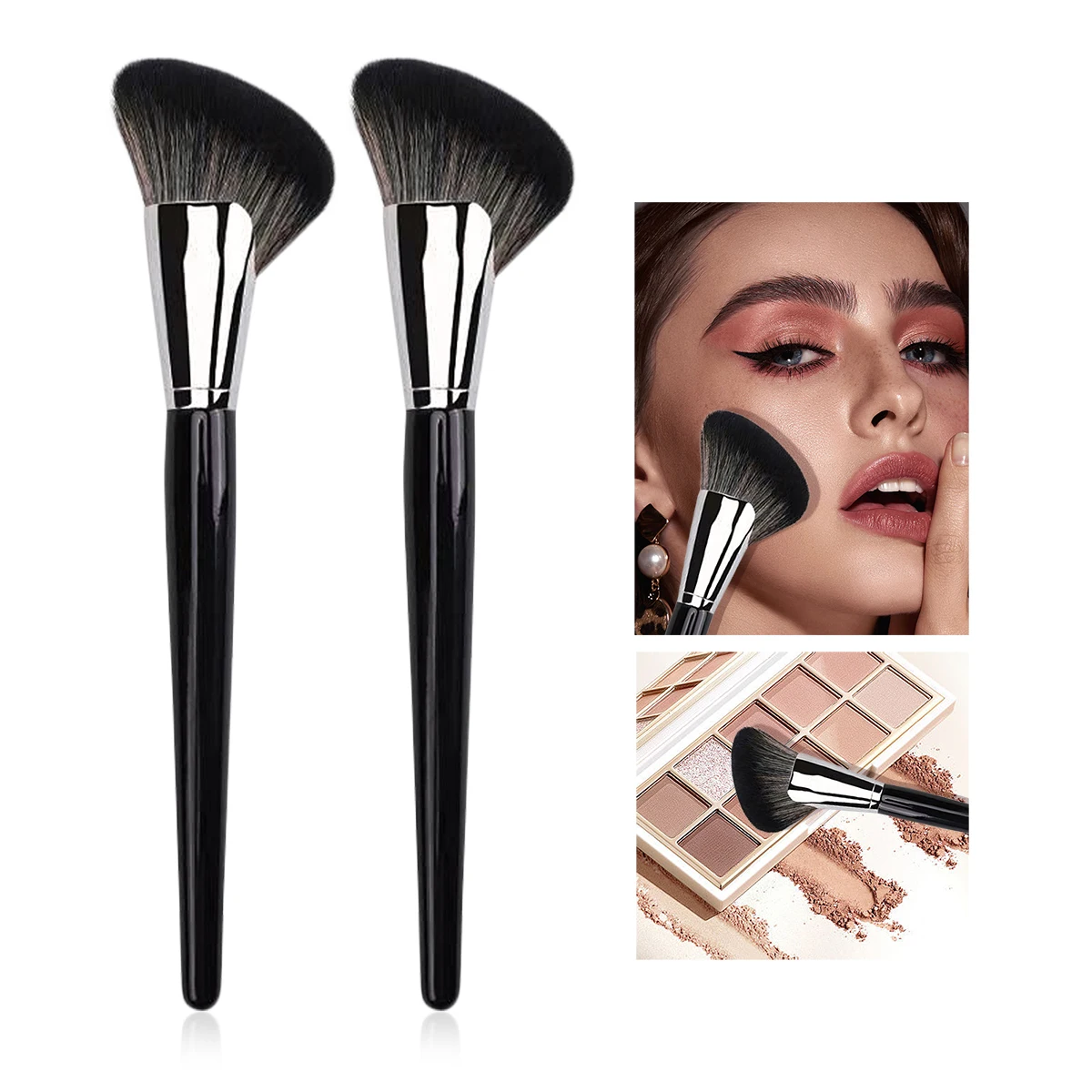 فكي فائق التركيب، فرشاة تحديد المنجل، فرشاة ظلال الوجه الجانبية، فرشاة مكياج كونتور الوجه، فرشاة البودرة السائبة