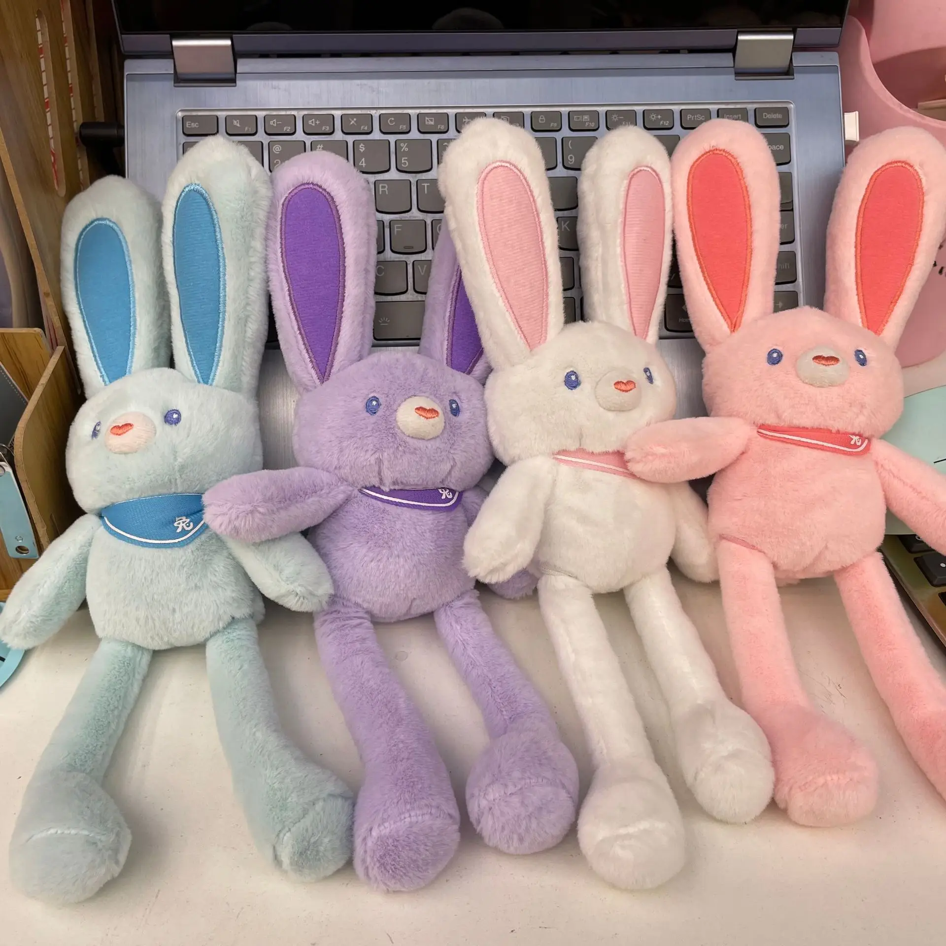 Pull The Rabbit Basket Stuffers Rabbit Keychain Pull Up Rabbit Plush Toys Soft Plushie Toys Stress Relief Rabbit Toy Birthday