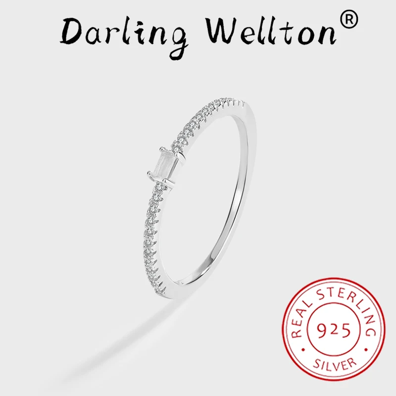 

Classic Round Rectangular White Moonstone Full Diamond Couple Ring For Women 100% Original Sterling Silver Anniversary Jewelry