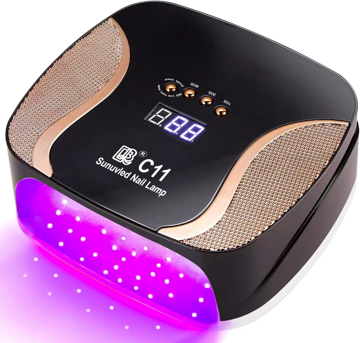 

67 LED Dual Color UV Nail Lamp, Auto Sensor Gel Dryer with 4 Timers, Foldable Detachable Base (Black)