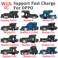 USB Charging Dock Jack Plug Socket Port Connector Charge Board Flex Cable For Oppo Realme 7i C17 9 C2 C3 C11 2021 C12 C15 C21Y