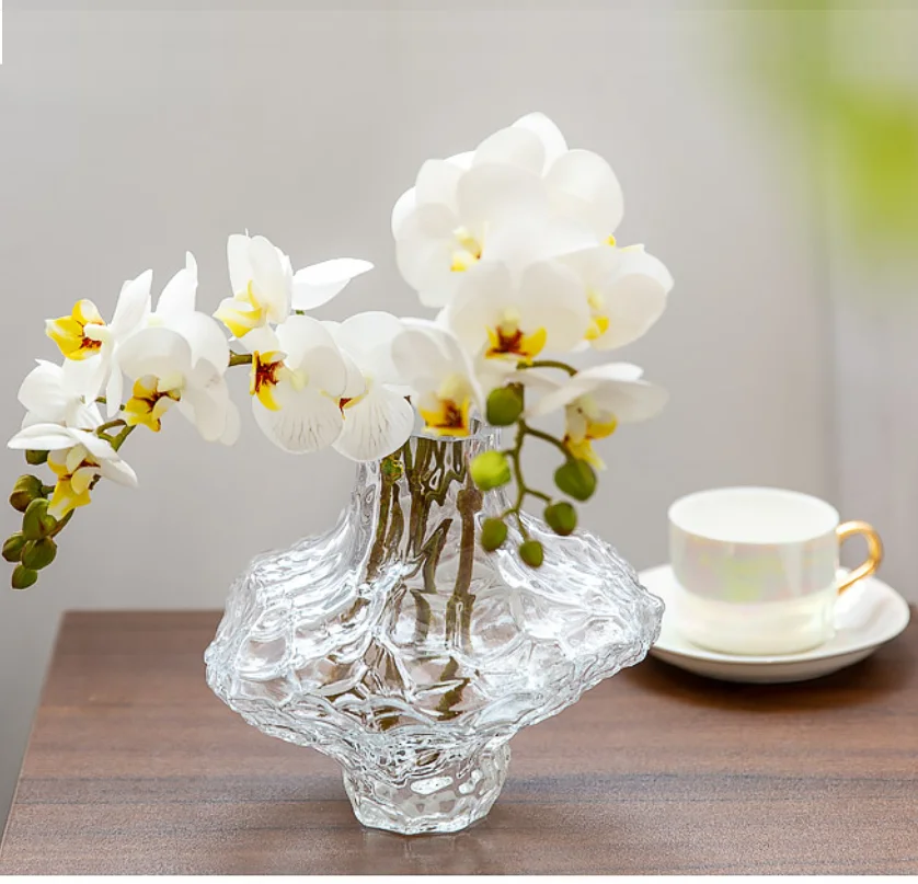 Luxury Nordic Minimalist Style Frosting Glass Vase Classic Home Living Room Decoration Stand For Flowers Decorative Vases Modern