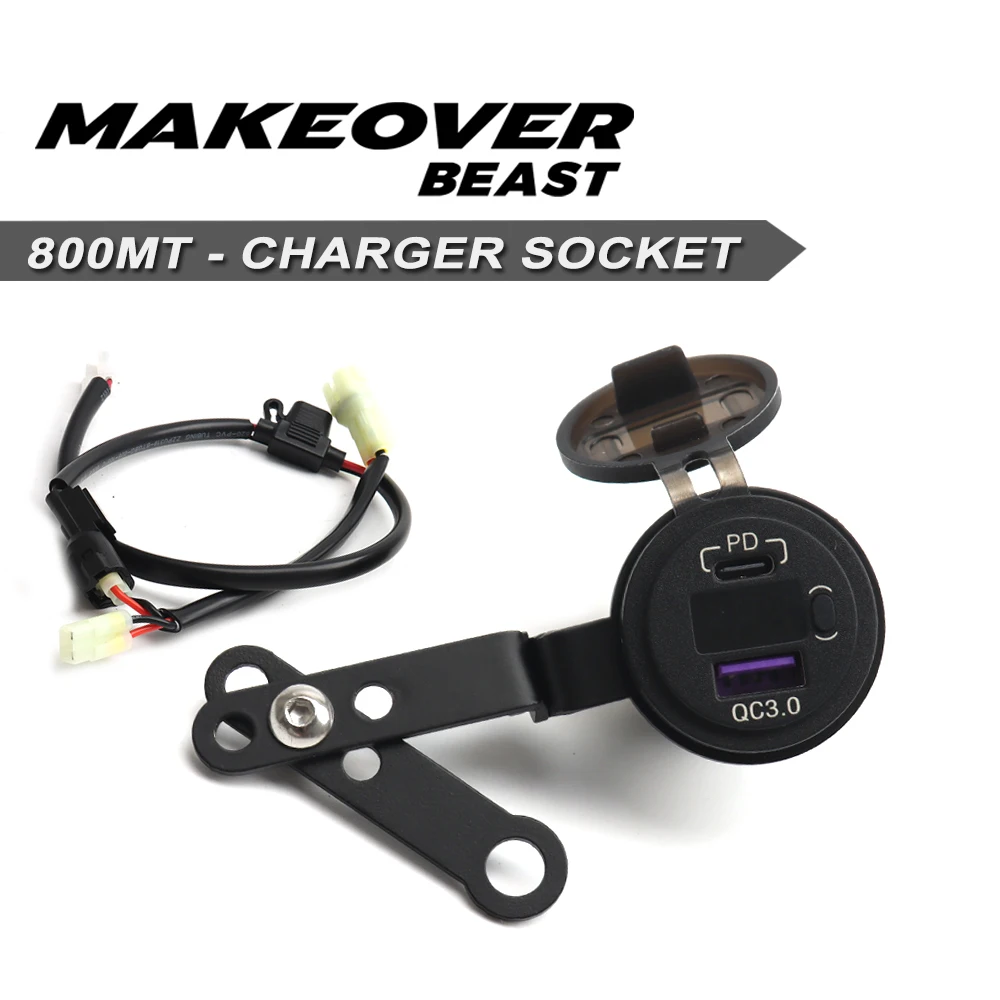cf-moto-800mt-オートバイに適合高速充電デュアル-usb-充電器ソケットアダプター防水アクセサリーアルミ