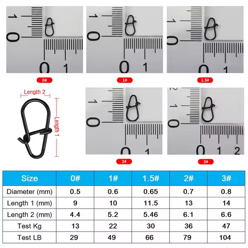 50Pcs Crankbait Snaps Stainless Steel Duo Lock Lure Snaps Quick Change Fishing Clips Fast Speed Clips Snap Hook Connector - Image 2