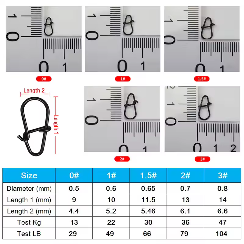 50Pcs Crankbait Snaps Stainless Steel Duo Lock Lure Snaps Quick Change Fishing Clips Fast Speed Clips Snap Hook Connector - Image 2