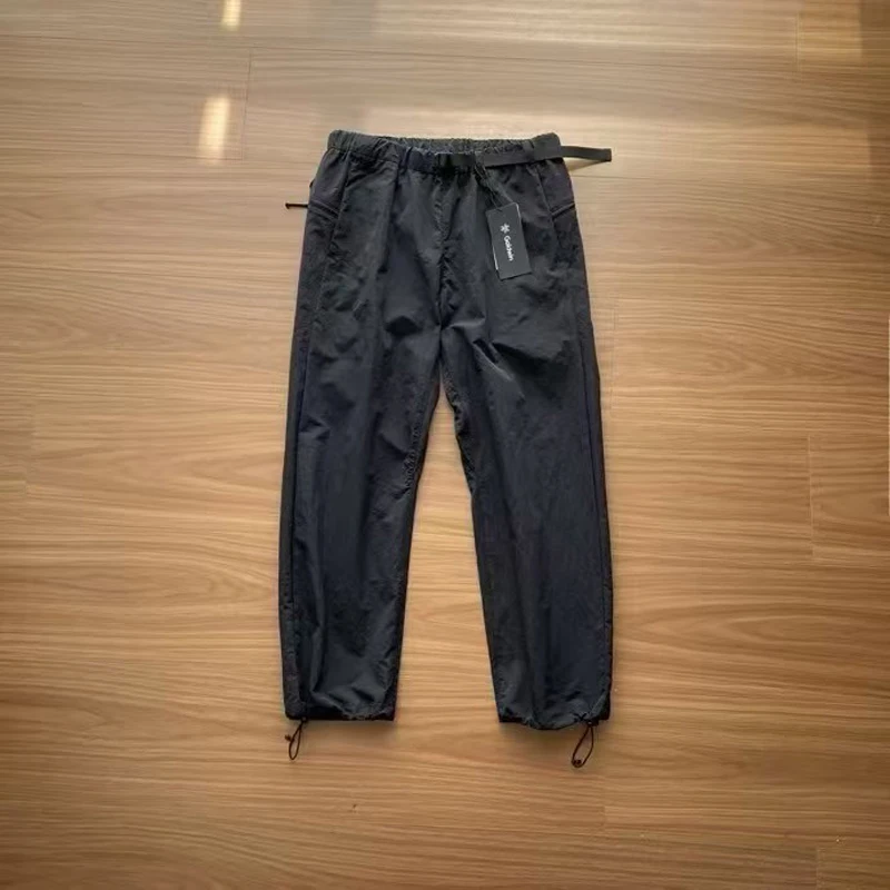 

Japanese Goldwin Loose Straight Sweatpants Thin Function Adjustable Belt Elasticity Trousers Men Women Casual Hem Drawstring