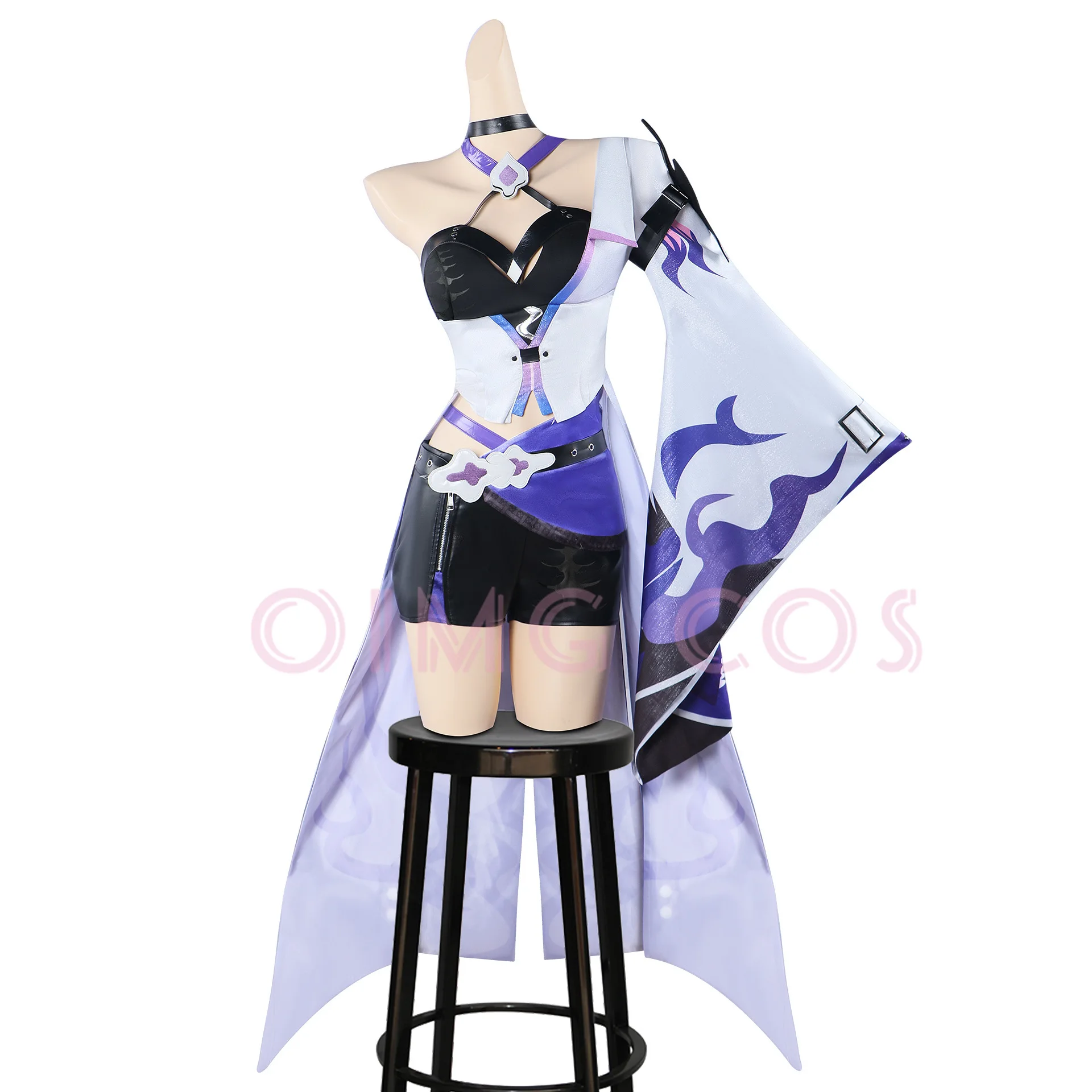 Acheron Cosplay French maid Costume Honkai Star Rail Carnival Uniform Wig Anime Halloween Costumes Men Game