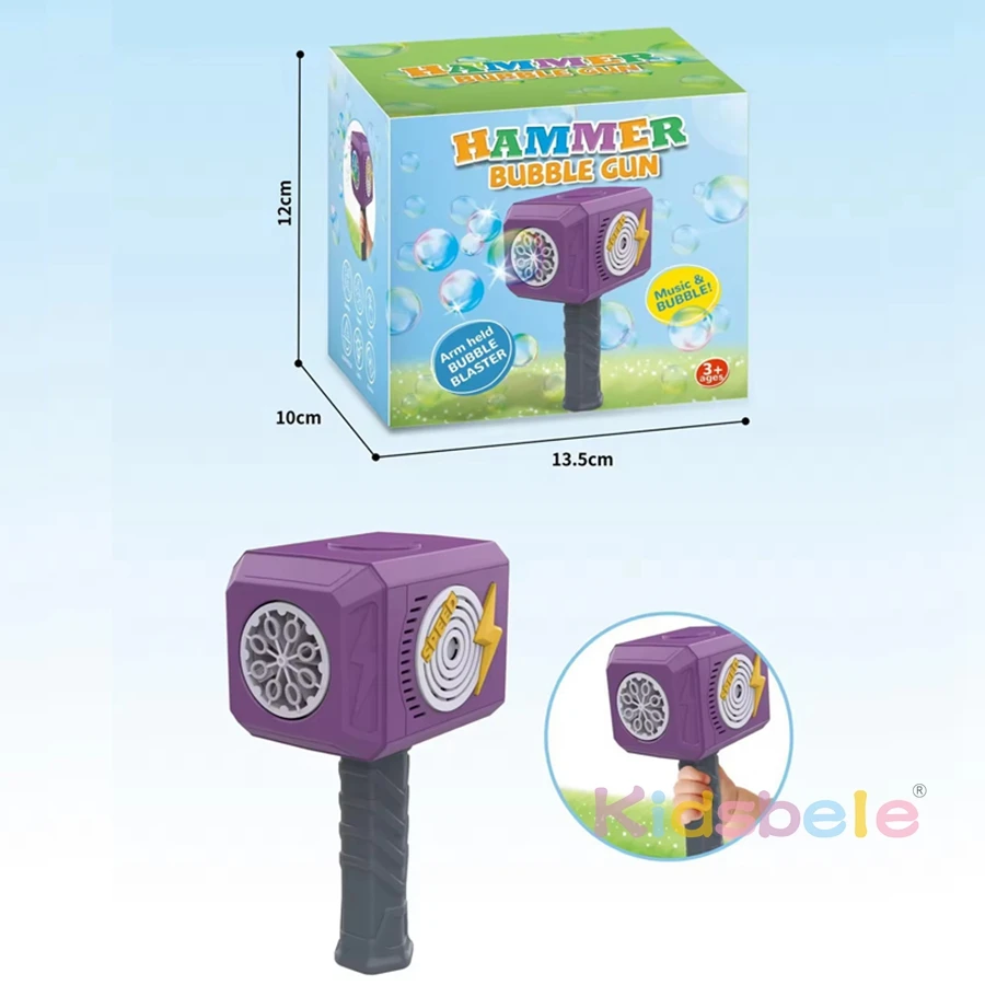 Bubble Hammer Toy Bubble Wand Toy with Light and Music Interactive Bubble Blower 2024 Bubble Gun Toy