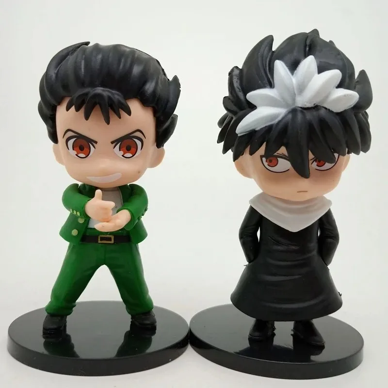 1Set Anime Figure YuYu Hakusho Yuusuke Urameshi Kurama Fugace Ombre PVC Mignon Q-version Modèle Enfants Cadeau Jouets 9-11CM