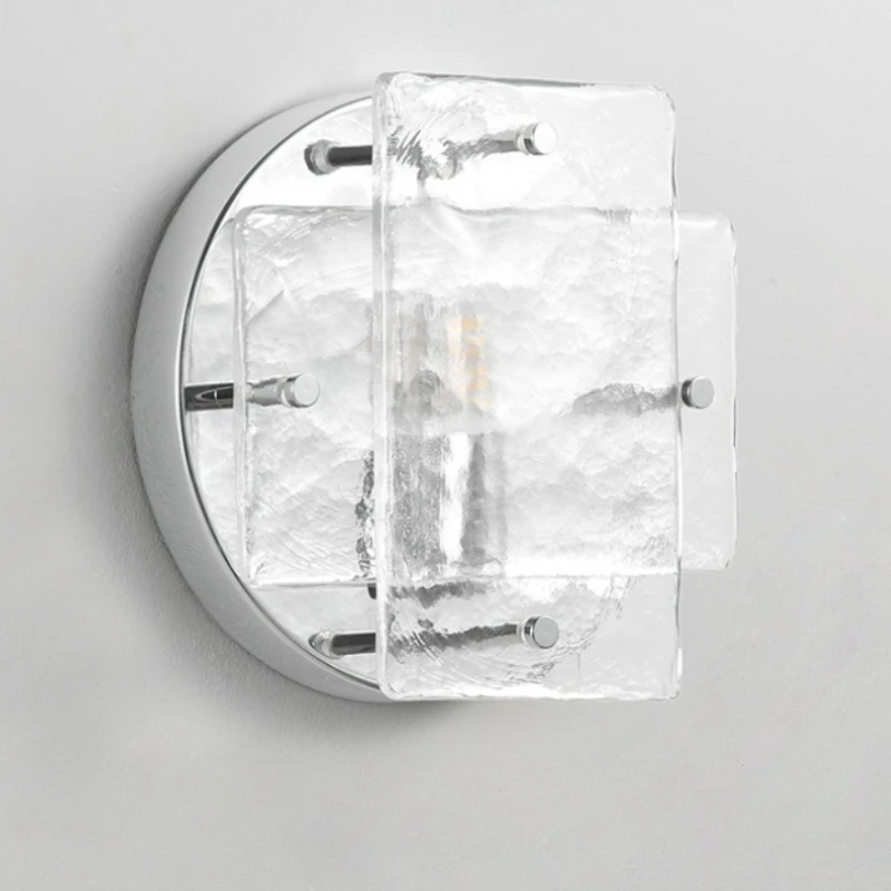 

Винтажный настенный светильник в стиле Баухаус из ледникового стекла, промышленный стиль, для дома: для коридоров, прихожих, спален, гостиных